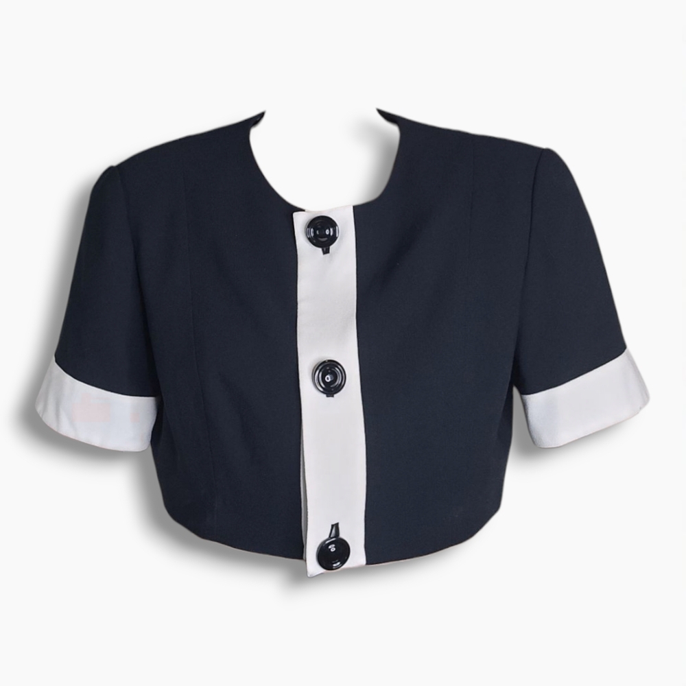 90s Classic Crop Top - Black & White (S)